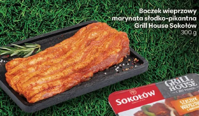 Boczek wieprzowy marynata słodko-pikantna Sokołów Grill House promocja w Delikatesy Centrum