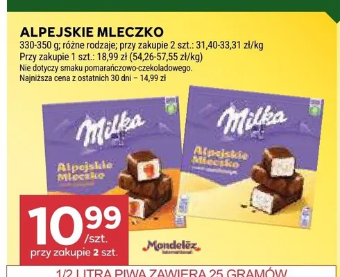 Alpejskie Mleczko Milka promocja w Stokrotka