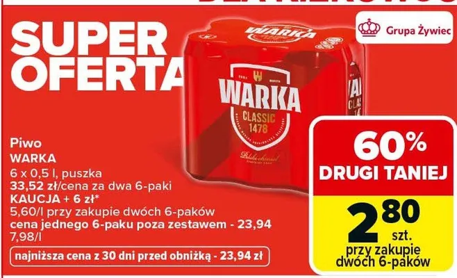 Piwo Classic promocja w Carrefour Market