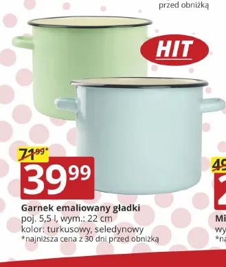 Garnek emaliowany gładki 5,5 l promocja w Prymus AGD