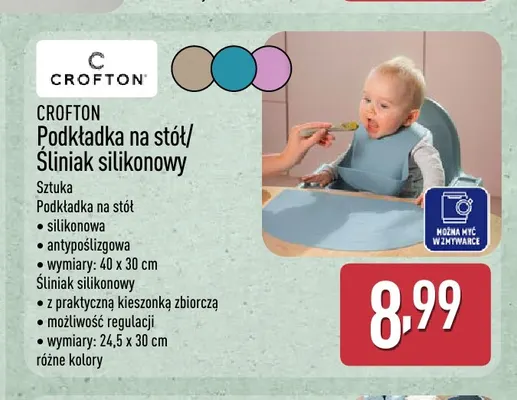 Śliniak silikonowy Crofton promocja w Aldi