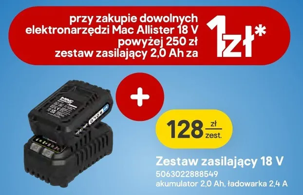 Zestaw zasilający Mac Allister promocja w Castorama