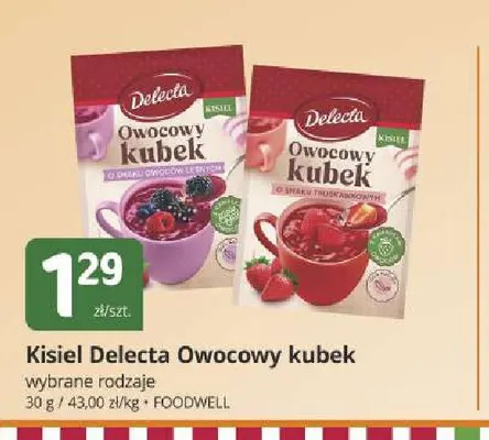 Kisiel Delecta Owocowy kubek o smaku owoców leśnych promocja w Marketvita