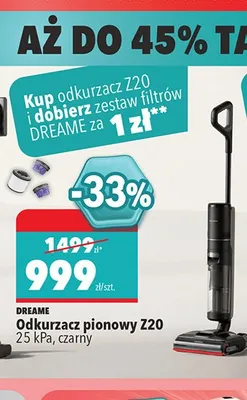 Odkurzacz pionowy Dreame Z20 25 kPa czarny promocja w Biedronka