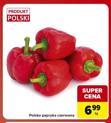 Papryka czerwona polska promocja w Carrefour Market