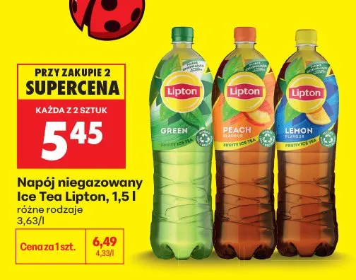 Napój niegazowany Ice Tea Lipton Lemon promocja w Biedronka