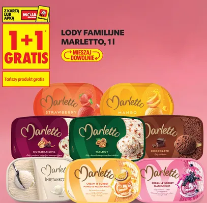 Lody familijne Marletto Cream & Sorbet Blackcurrant promocja w Biedronka