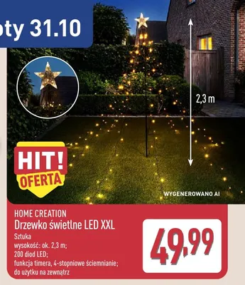 Drzewko świetlne LED Xxl Home Creation promocja w Aldi