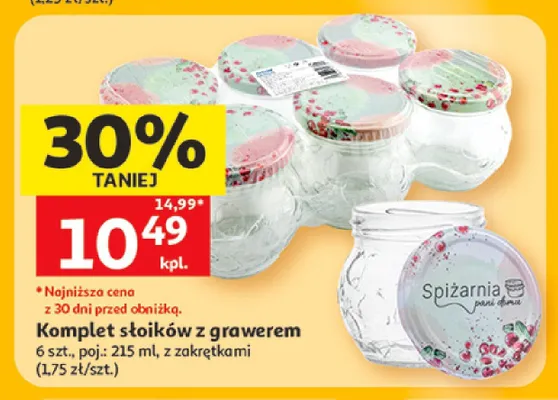 Komplet słoików z grawerem promocja w Auchan