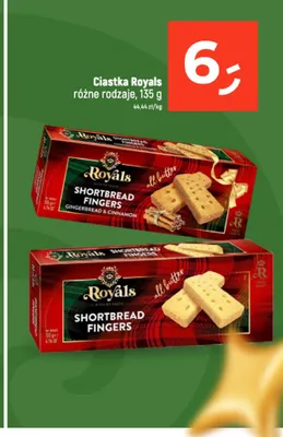 Ciastka Royals Shortbread Fingers Gingerbread & Cinnamon promocja w Dealz