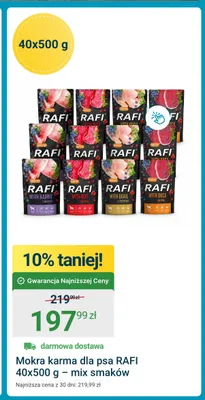 Mokra karma dla psa Rafi 40-pak 500 g mix smaków promocja w ERLI