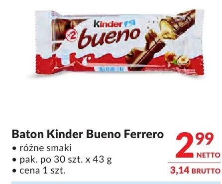 Baton Kinder Bueno Ferrero różne smaki promocja w Makro