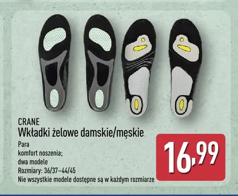 Wkładki żelowe damskie/męskie Crane promocja w Aldi