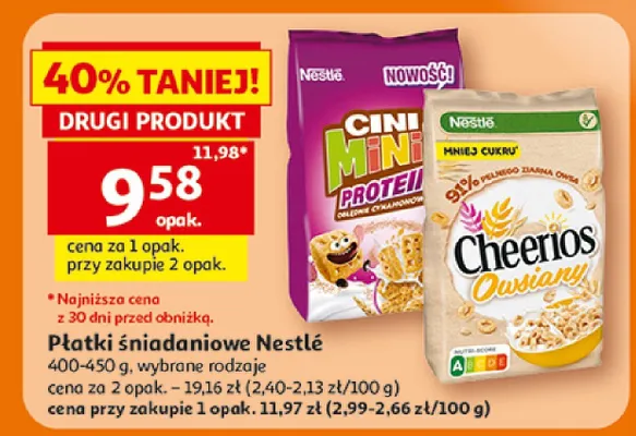 Płatki śniadaniowe Nestlé Cheerios Owsiany promocja w Auchan