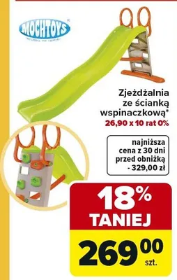 Zjeżdżalnia ze ścianką wspinaczkową 26,90 x 10 rat 0% promocja w Carrefour