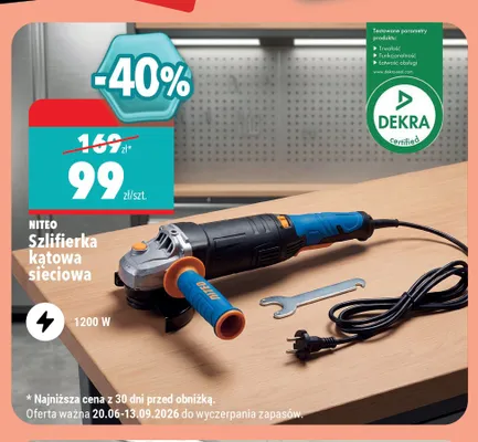 Szlifierka kątowa sieciowa NITEO promocja w Biedronka Home
