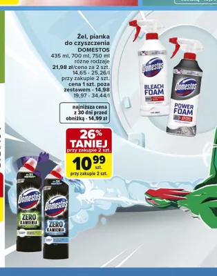 Żel, pianka do czyszczenia DOMESTOS promocja w Carrefour
