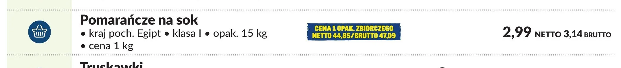 Pomarańcze na sok klasa I Egipt promocja w Makro