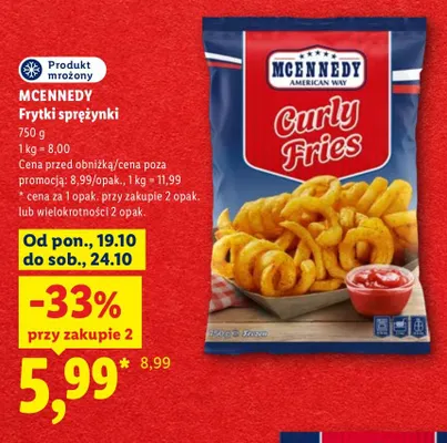 Frytki sprężynki McEnnedy promocja w Lidl