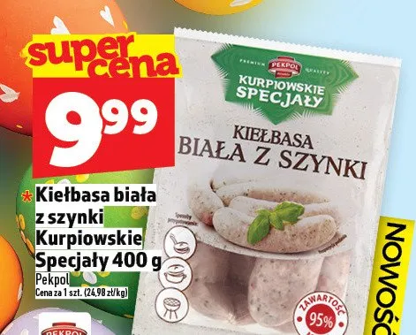 Kiełbasa biała z szynki Kurpiowskie Specjały promocja w TOPAZ