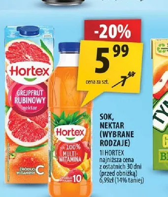 Nektar Hortex Grejpfrut Rubinowy promocja w Arhelan