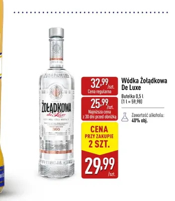 Wódka Żołądkowa De Luxe promocja w Aldi