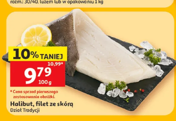 Halibut filet ze skórą promocja w Auchan