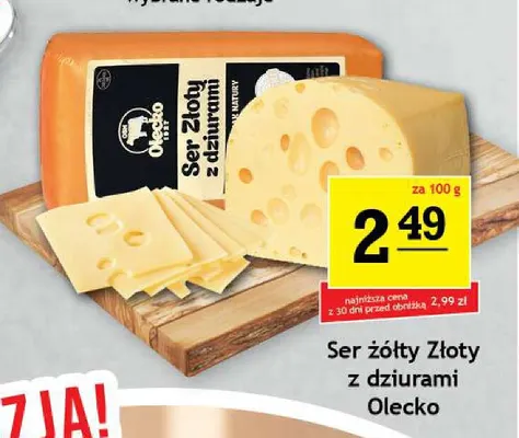 Ser żółty Złoty z dziurami Olecko promocja w Gram Market