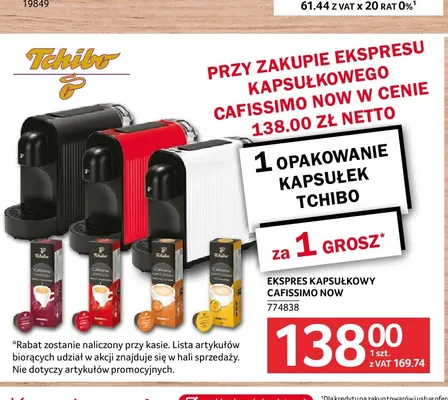 Ekspres kapsułkowy Cafissimo Now Tchibo promocja w Selgros