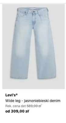 Jeansy Wide leg Levi's jasnoniebieski denim promocja w Lounge by Zalando
