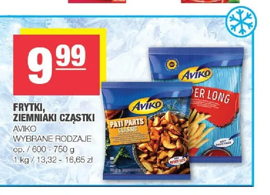 Frytki, ziemniaki cząstki Aviko promocja w SPAR