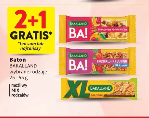 Baton Bakalland BA! żurawina i pomarańcza promocja w Intermarche