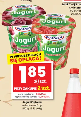 Jogurt wiśniowy Piątnica promocja w emma MARKET