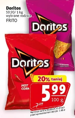 Doritos Frito wybrane rodzaje promocja w Prim Market