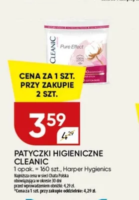 Patyczki higieniczne Cleanic Pure Effect promocja w Chata Polska