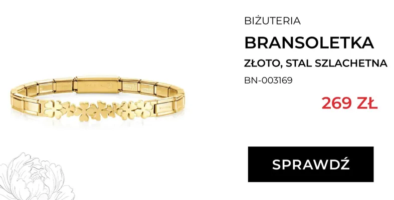 Bransoletka złoto stal szlachetna Briju promocja w Briju