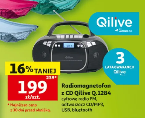 Radiomagnetofon z CD Qilive Q.1284 promocja w Auchan