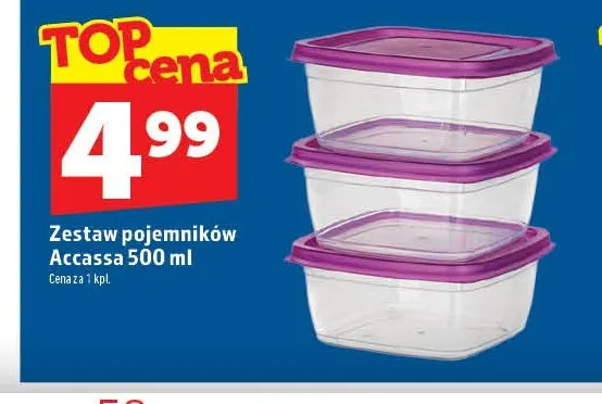 Zestaw pojemników plastikowych Acassa 500 ml promocja w TOPAZ