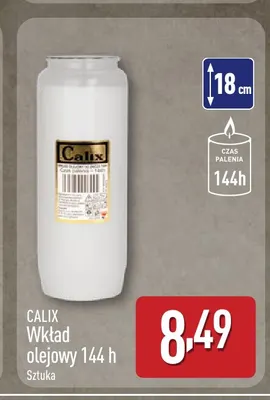 Wkład olejowy 144 h Calix promocja w Aldi