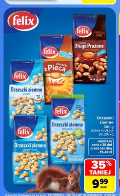 Orzeszki ziemne prażone bez soli Felix promocja w Carrefour