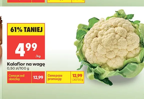 Kalafior na wagę promocja w Biedronka