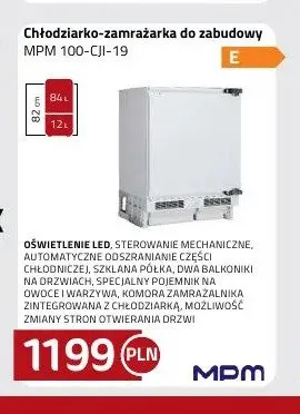 Chłodziarko-zamrażarka do zabudowy MPM 100-CJI-19 promocja w kakto.pl