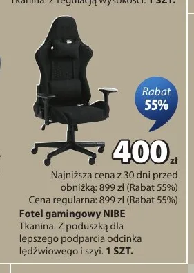 Fotel gamingowy Nibe promocja w Jysk