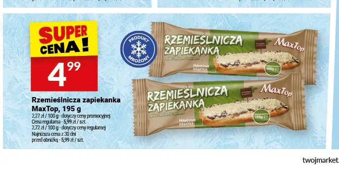 Zapiekanka rzemieślnicza MaxTop z szynką promocja w Twój Market