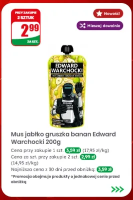 Mus jabłko gruszka banan Edward Warchocki promocja w Dino