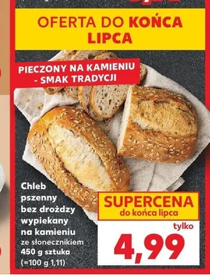 Chleb pszenny bez drożdży wypiekany na kamieniu ze słonecznikiem promocja w Kaufland