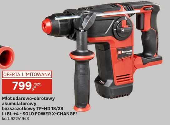 Młot udarowo-obrotowy akumulatorowy bezszczotkowy TP-HD 18/28 Li BL +4 - SOLO POWER X-CHANGE+ promocja w Leroy Merlin
