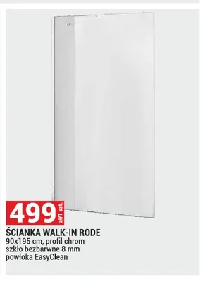 Ścianka prysznicowa walk-in Rode promocja w Merkury Market