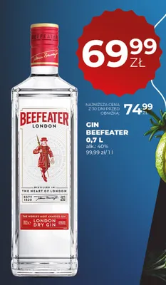 Gin Beefeater London Dry promocja w Duży Ben