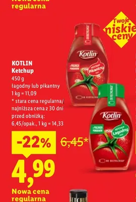 Ketchup pikantny Kotlin promocja w Lidl